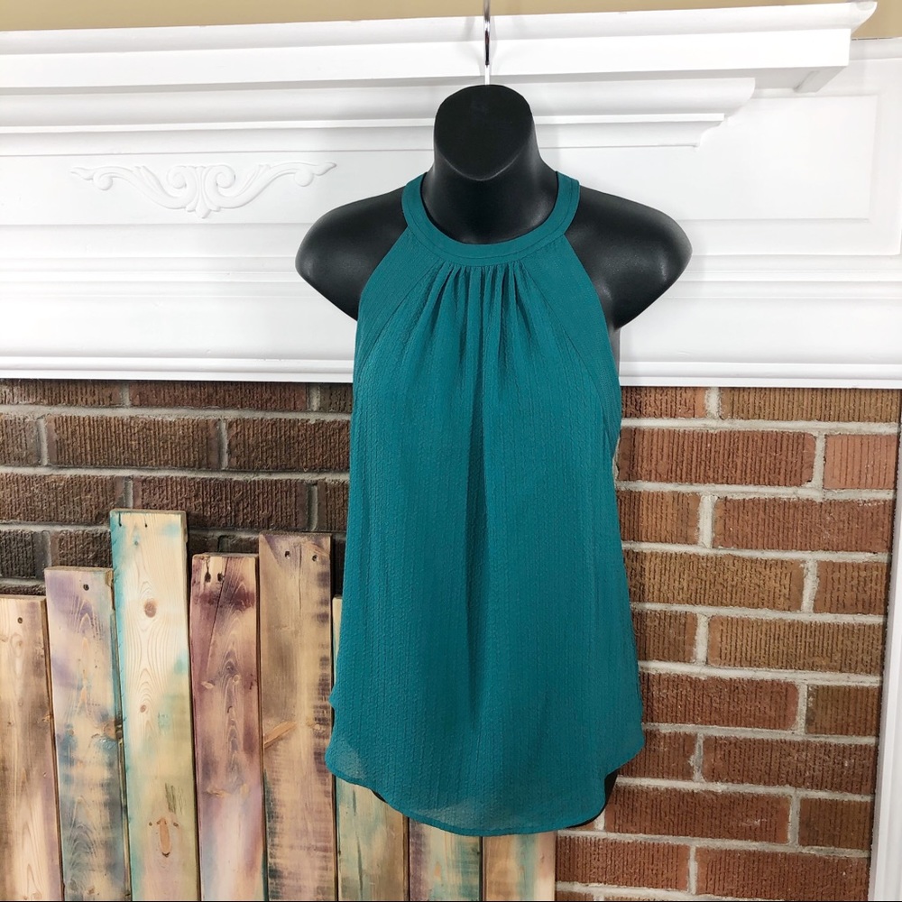 Sleeveless Halter Blouse Tank with Racerba…